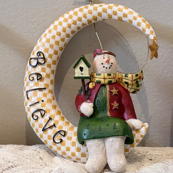 THREE CHRISTMAS MOON ORNAMENTS DESIGNED BY DEB STRAIN - Picture 4 of 5